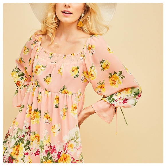 Entro Floral Print Baby Doll Dress - Picture 3 of 7